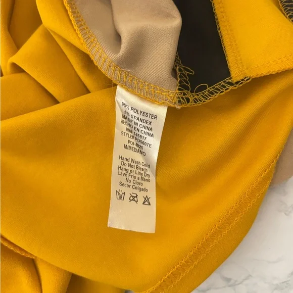 Privy  Colorblock Spaghetti Strap Dress M Whimsigoth Yellow Black Pullover - Picture 6 of 7